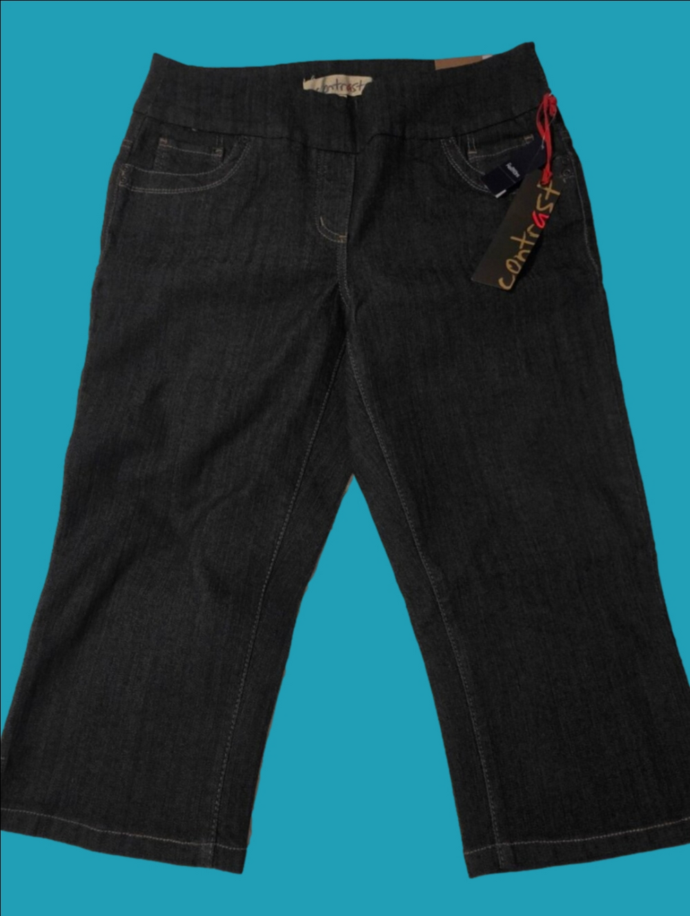 4/$67 Deal! NWT Contrast Dark Wash Crop Jeans